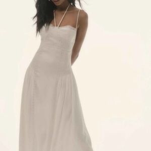 Elegant Cream Spaghetti Strap Dress